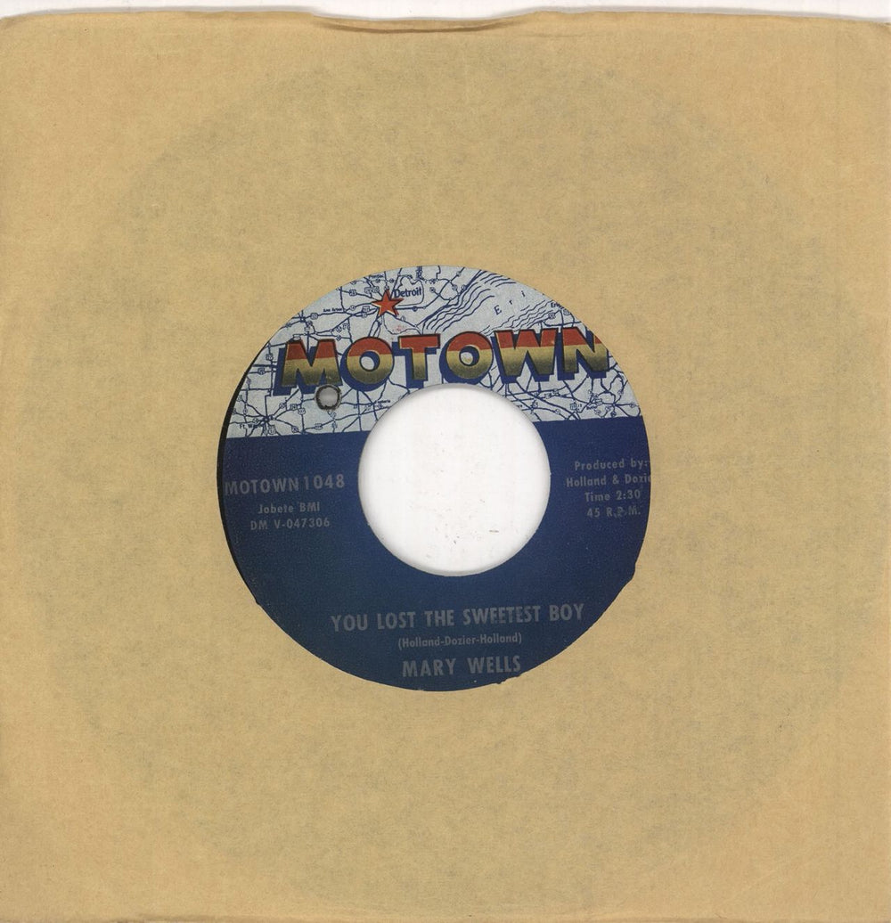 Mary Wells You Lost The Sweetest Boy US 7" vinyl single (7 inch record / 45) MOTOWN1048