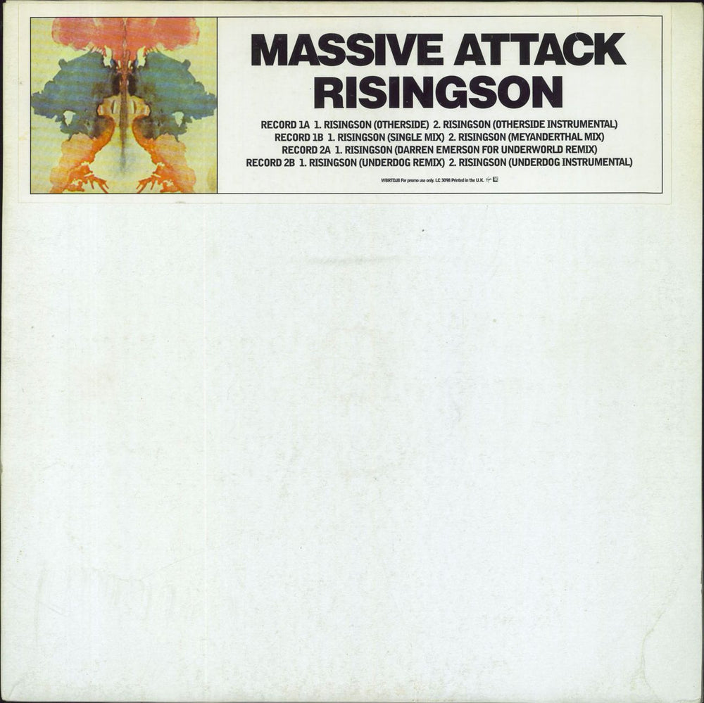 Massive Attack Risingson UK Promo 12" vinyl single (12 inch record / Maxi-single) WBRTDJ8