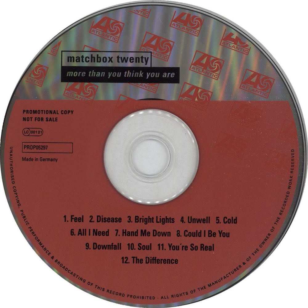 Matchbox 20 More Than You Think You Are German Promo CD album (CDLP) MBXCDMO240540