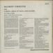 Maureen Forrester Sings Famous Arias Of Bach And Handel UK vinyl LP album (LP record)