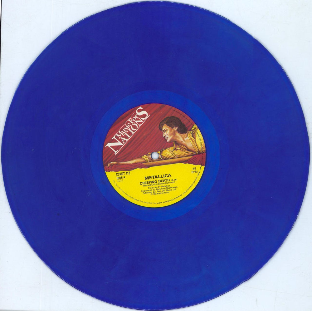 Metallica Creeping Death - Blue Vinyl - EX UK 12" vinyl single (12 inch record / Maxi-single) MET12CR814502