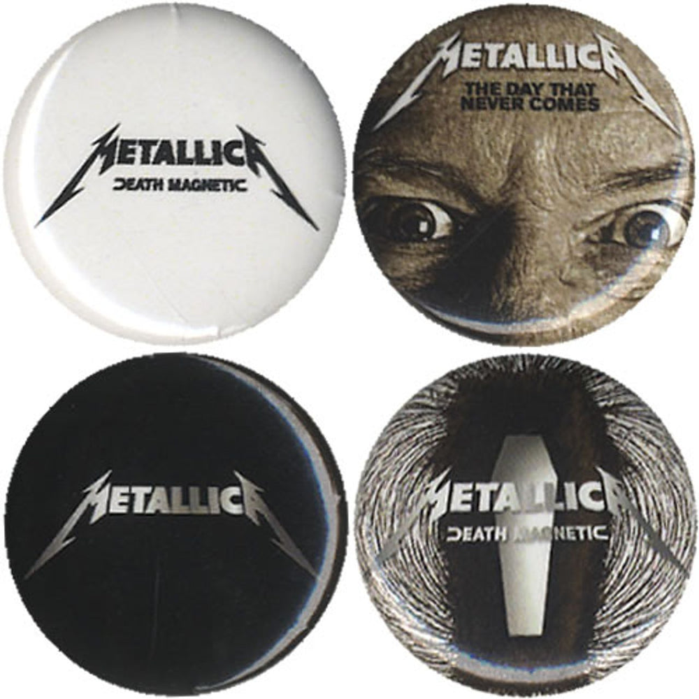 Metallica Death Magnetic - Set Of Four Badges US Promo memorabilia 4 BADGE SET