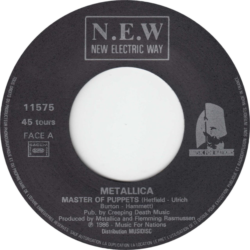 Metallica Master Of Puppets French 7" vinyl single (7 inch record / 45) 3229260003539