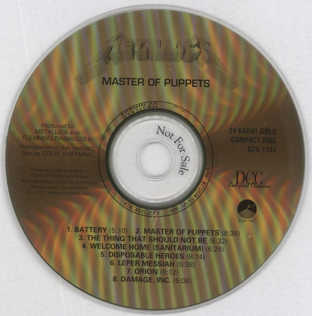 Metallica Master Of Puppets US Promo CD album (CDLP) METCDMA820021