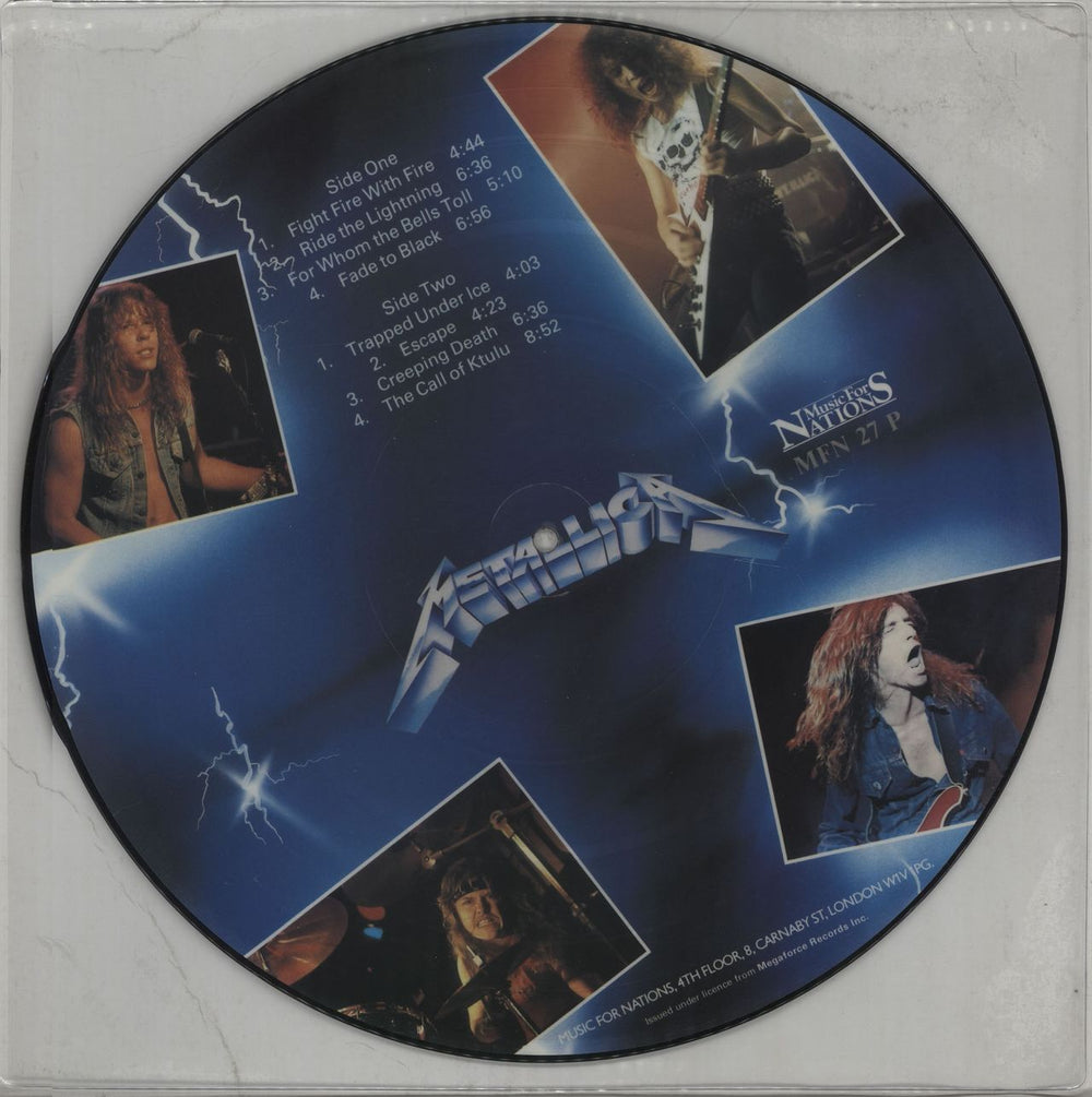 Metallica Ride The Lightning - No Barcode UK picture disc LP (vinyl picture disc album) METPDRI29901