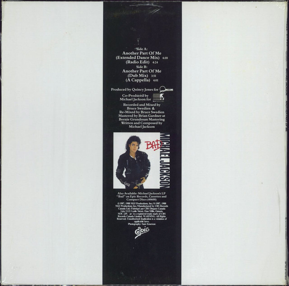 Michael Jackson Another Part Of Me - Shrink Canadian 12" vinyl single (12 inch record / Maxi-single)