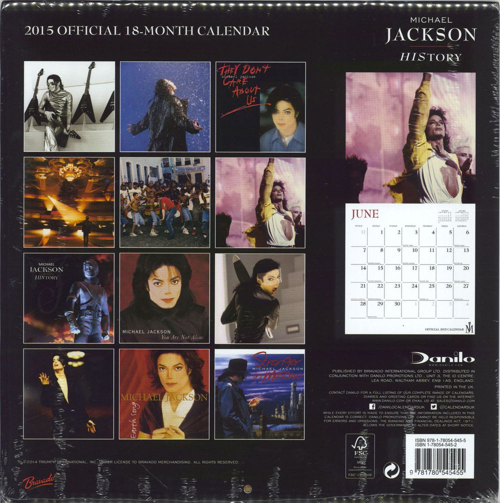 Michael Jackson History - 20th Anniversary Official 2015 Calendar UK calendar 9781780545455