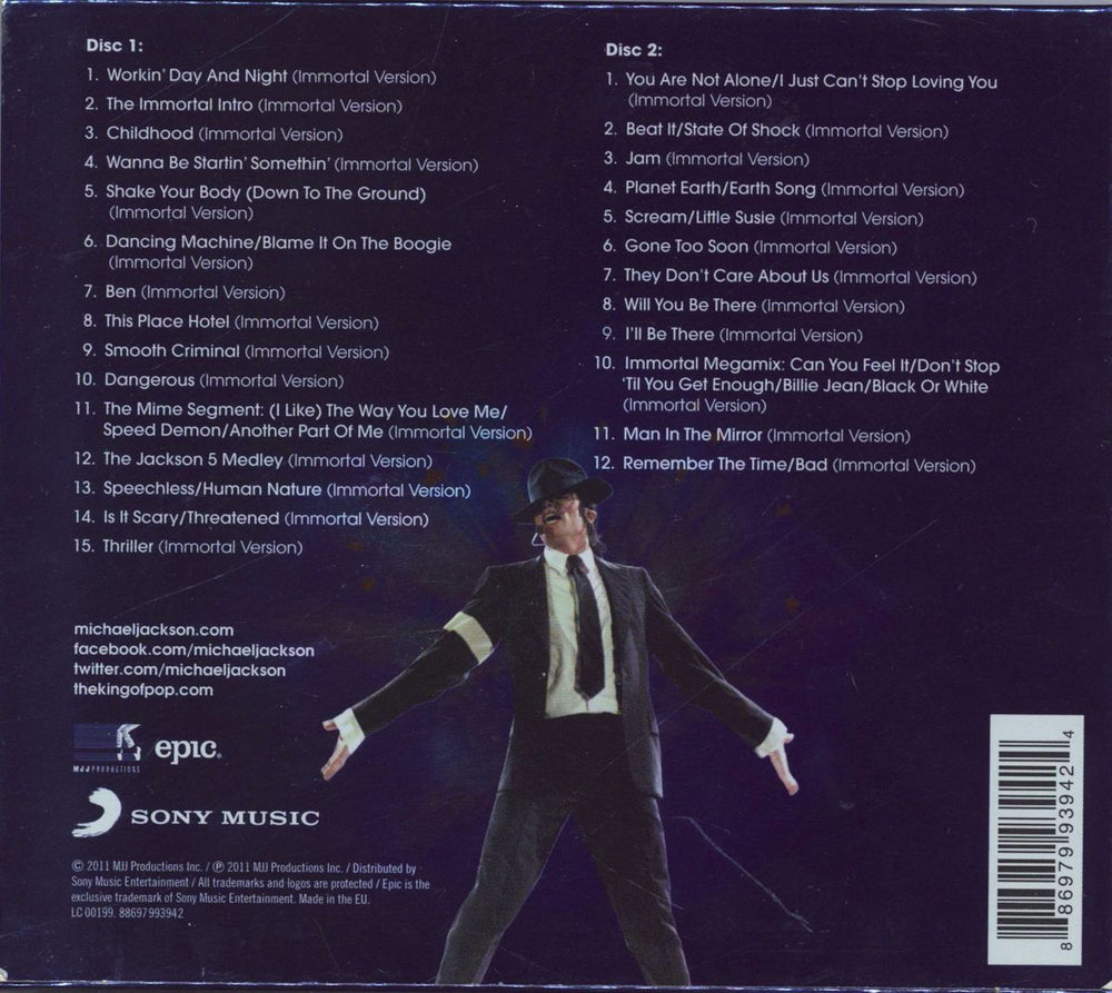 Michael Jackson Immortal - Deluxe Edition UK 2 CD album set (Double CD) 886979939424