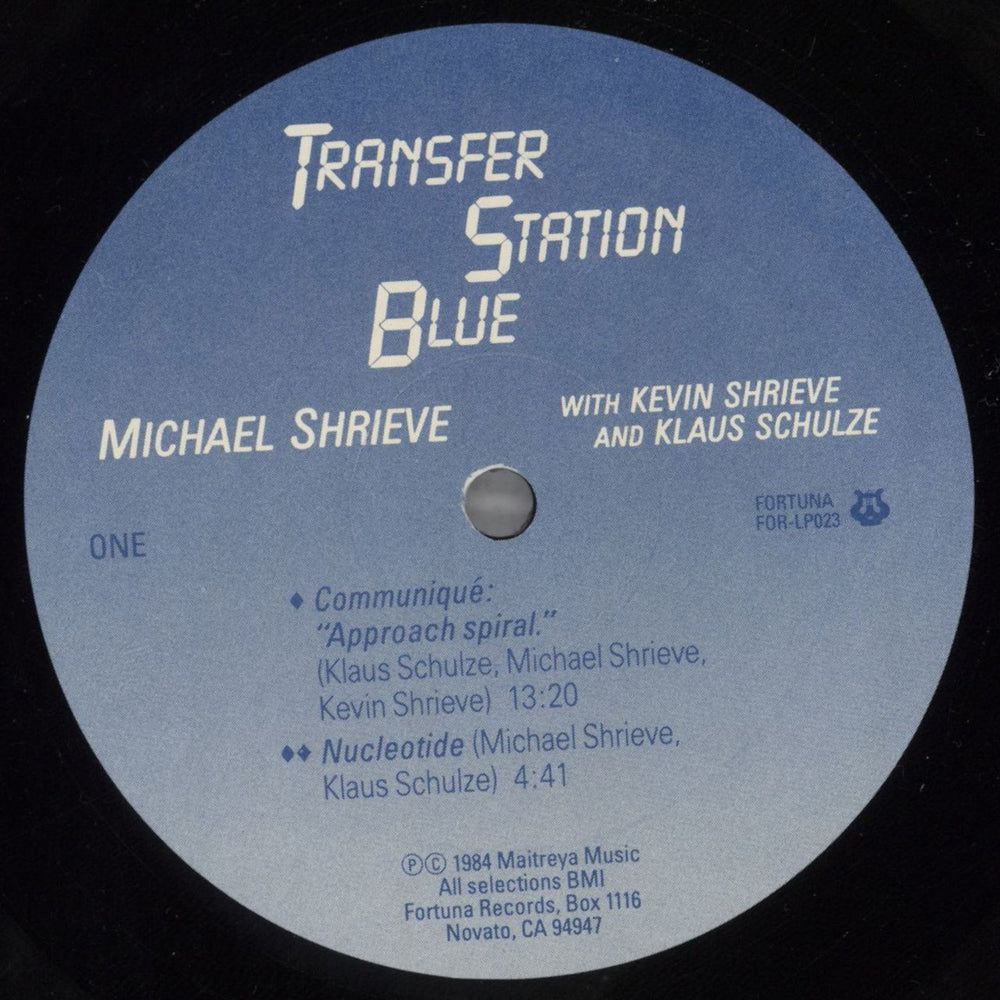 Michael Shrieve Transfer Station Blue US vinyl LP album (LP record) NN7LPTR823944