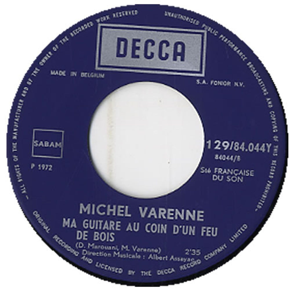 Michel Varenne Ma Guitare Au Coin D'un Feu De Bois Belgian 7" vinyl single (7 inch record / 45) NWP07MA590025