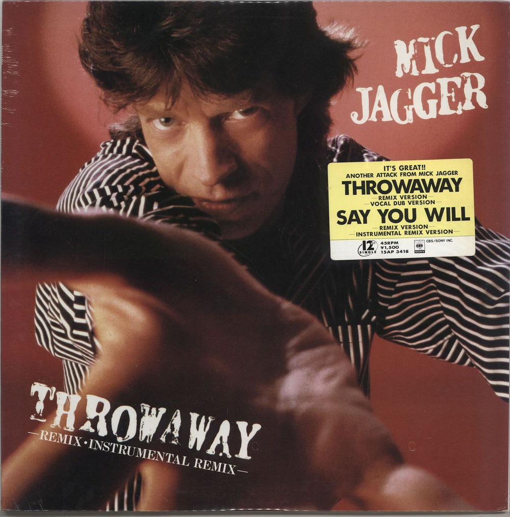 Mick Jagger Throwaway - Sealed Japanese 12" vinyl single (12 inch record / Maxi-single) 15AP3418