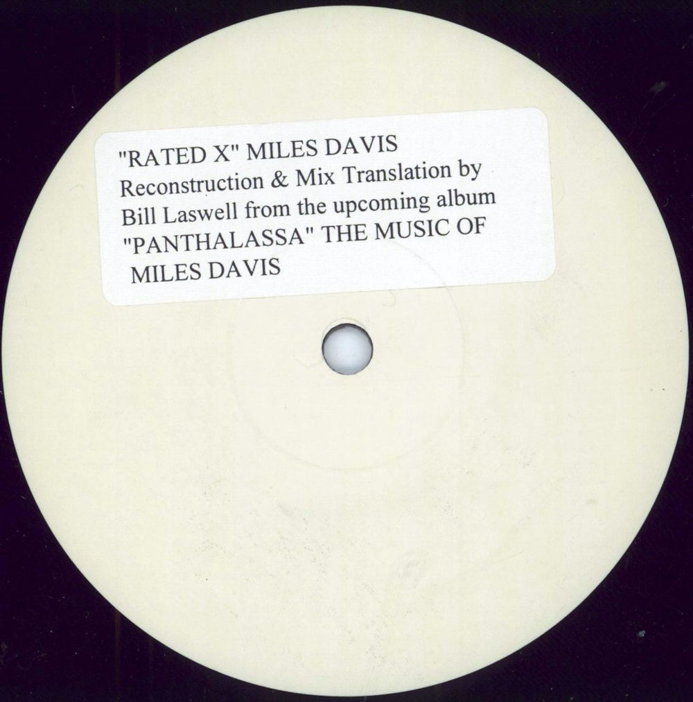 Miles Davis Rated X (Bill Laswell Reconstruction & Mix Translation) US Promo 12" vinyl single (12 inch record / Maxi-single) MILES-01