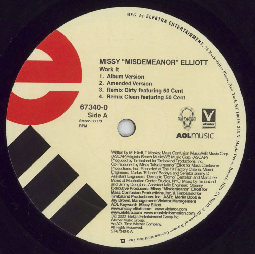 Missy Misdemeanor Elliott Work It US 12" vinyl single (12 inch record / Maxi-single) MSY12WO827003