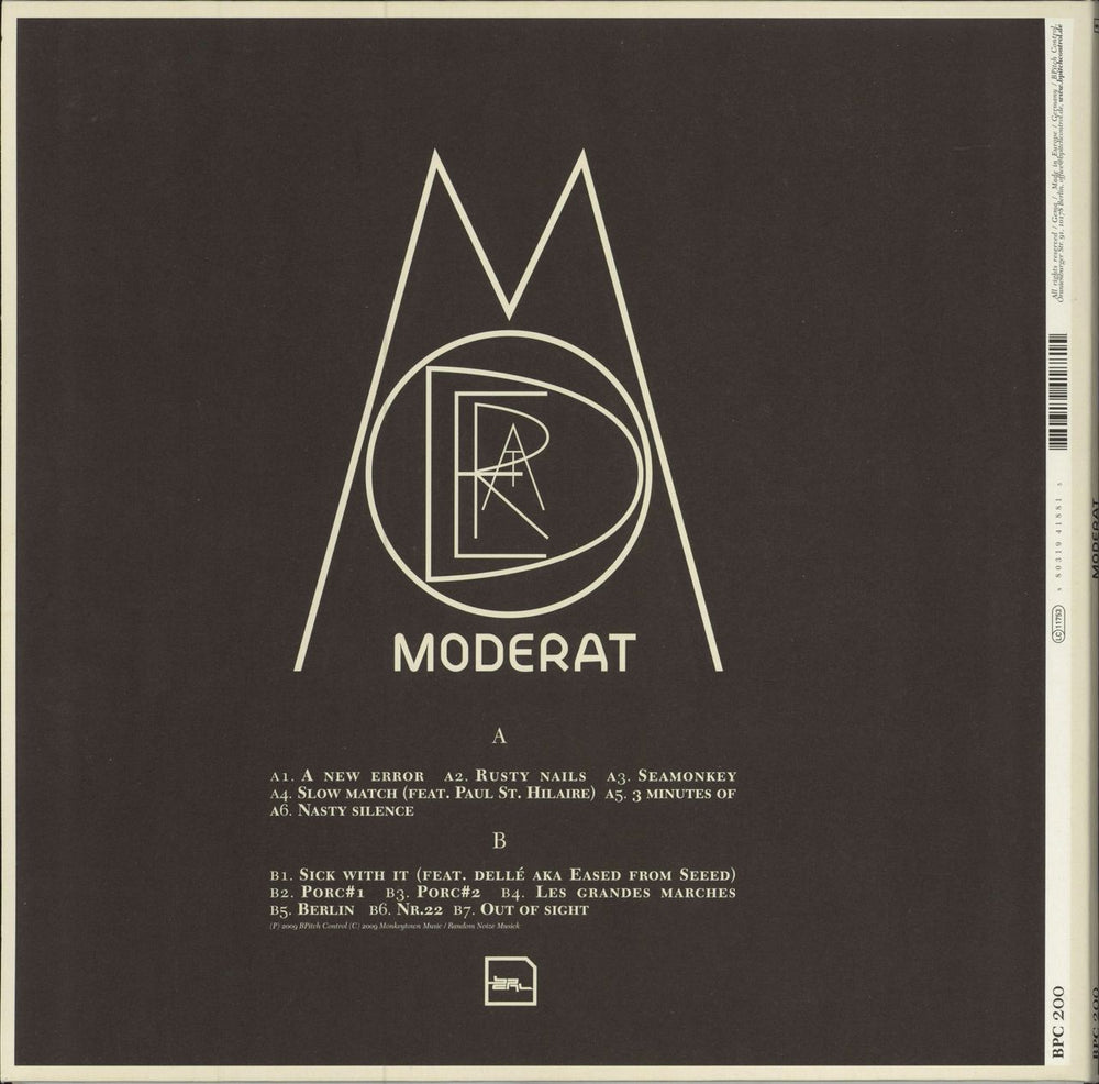 Moderat Moderat German vinyl LP album (LP record) 880319418815