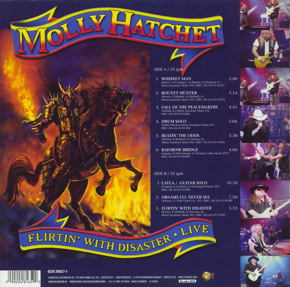 Molly Hatchet Flirtin' With Disaster - Live German vinyl LP album (LP record) 090204816590