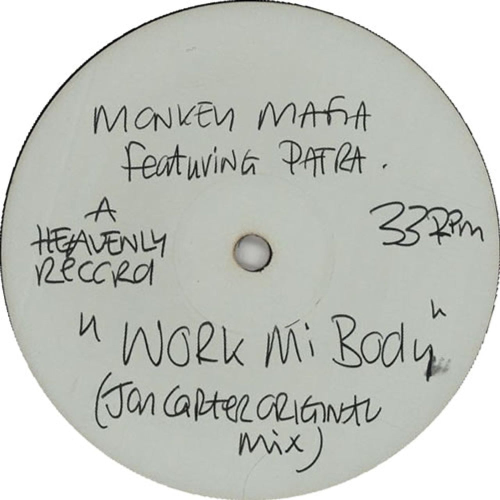 Monkey Mafia Work Mi Body (John Carter Original Mix) UK Promo 12" vinyl single (12 inch record / Maxi-single) HVN5312P