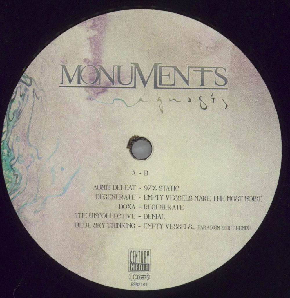 Monuments Gnosis UK vinyl LP album (LP record) 4P7LPGN823440