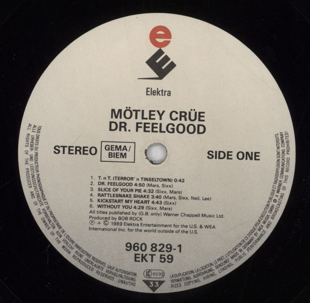 Motley Crue Dr Feelgood + Ticket Stub UK vinyl LP album (LP record) CRULPDR825306