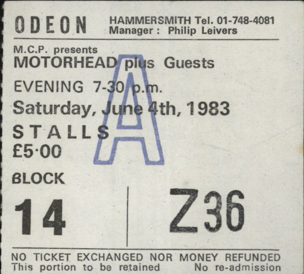 Motorhead Another Perfect Day + Ticket Stub UK tour programme MOTTRAN131327