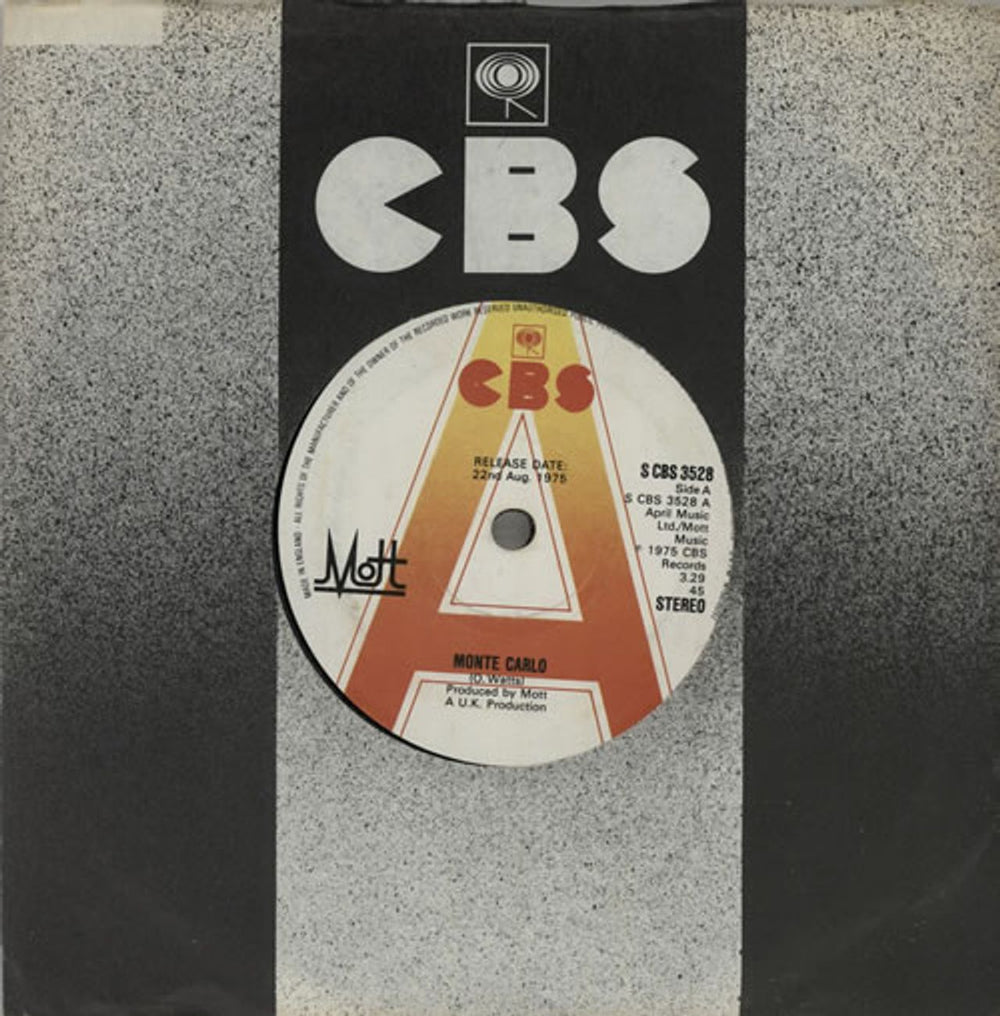 Mott Monte Carlo UK 7" vinyl single (7 inch record / 45) SCBS3528