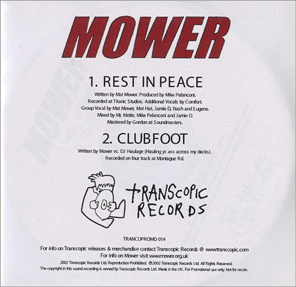 Mower Rest In Peace UK Promo CD-R acetate CD-R ACETATE