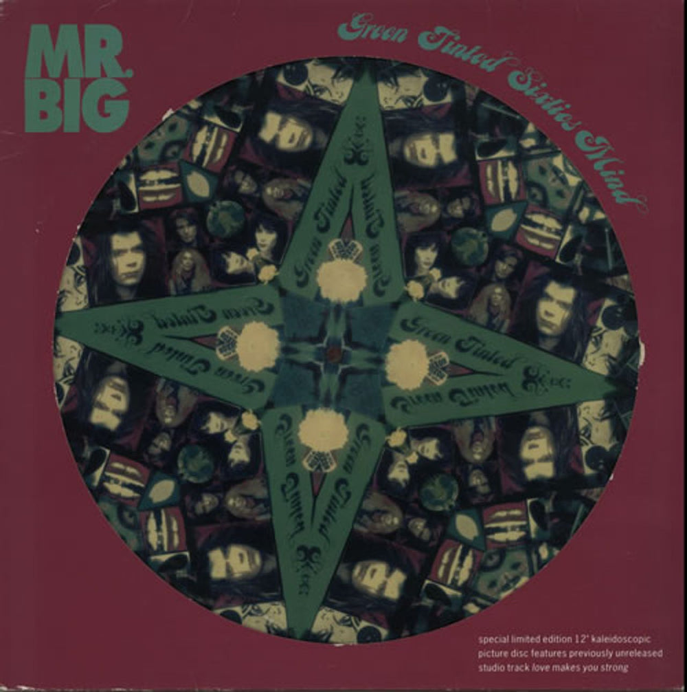 Mr Big (US) Green Tinted Sixties Mind - Die Cut Sleeve UK 12" vinyl picture disc (12 inch picture record) A7468TP