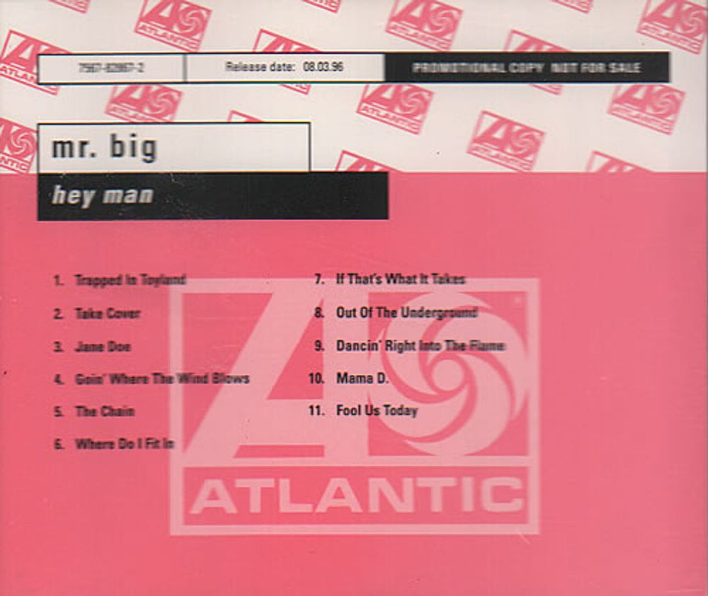 Mr Big (US) Hey Man German Promo CD album (CDLP) PROP108