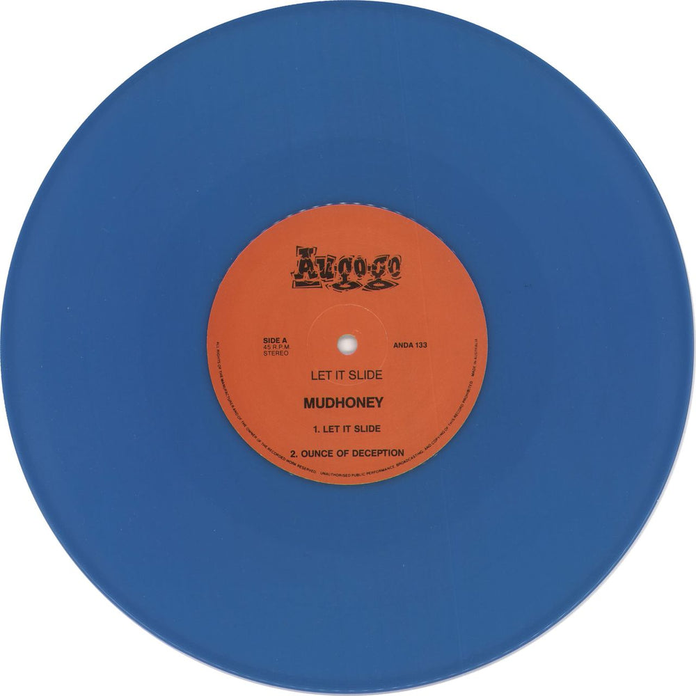 Mudhoney Let It Slide - Blue Vinyl Australian 10" vinyl single (10 inch record) MUD10LE04860