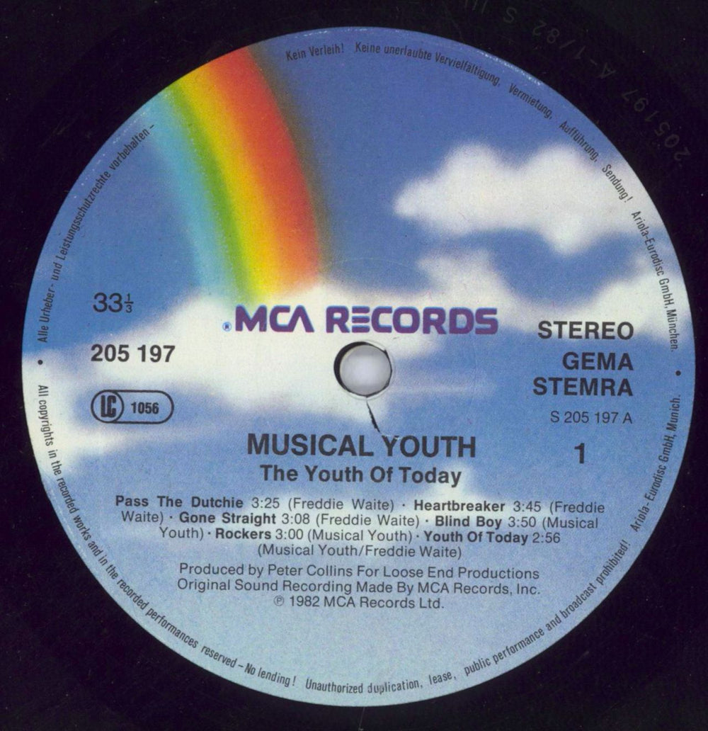 Musical Youth The Youth Of Today German vinyl LP album (LP record)