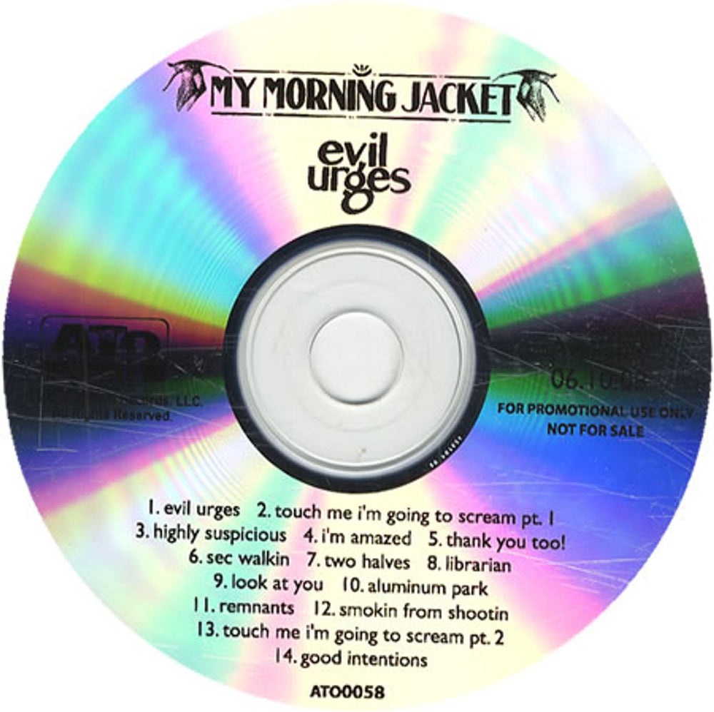 My Morning Jacket Evil Urges US Promo CD-R acetate CDR ACETATE