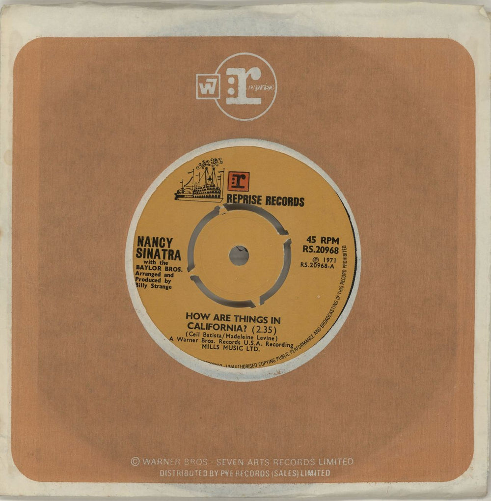 Nancy Sinatra How Are Things In California ? UK 7" vinyl single (7 inch record / 45) RS.20968