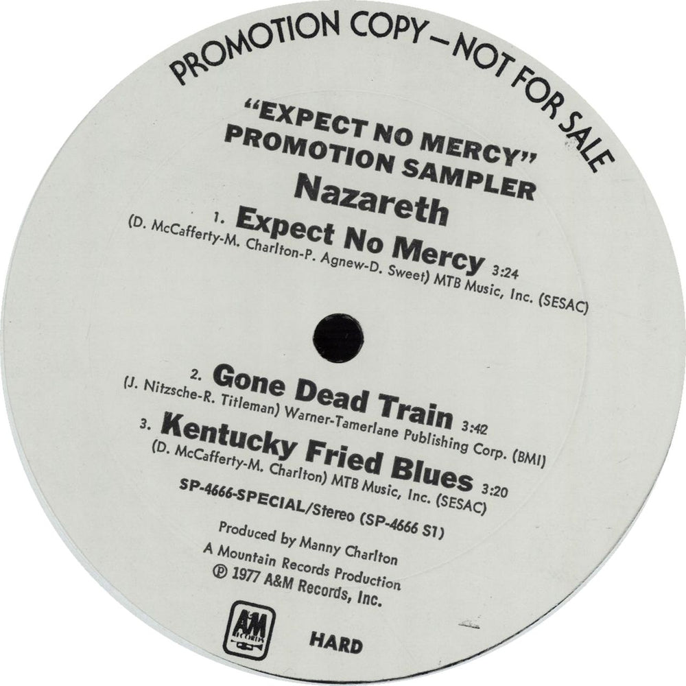 Nazareth Expect No Mercy Promotion Sampler US 12" vinyl single (12 inch record / Maxi-single)