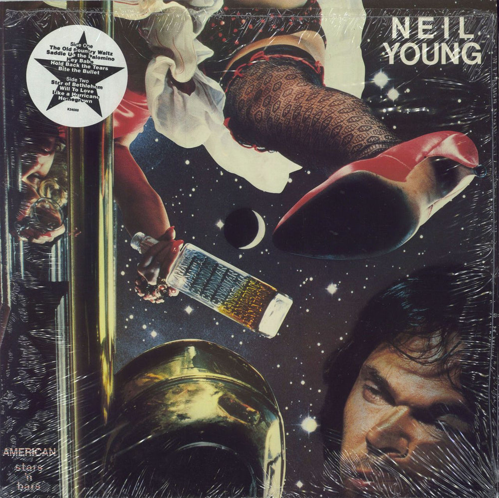 Neil Young American Stars 'N Bars - Stickered - Shrink UK vinyl LP album (LP record) K54088