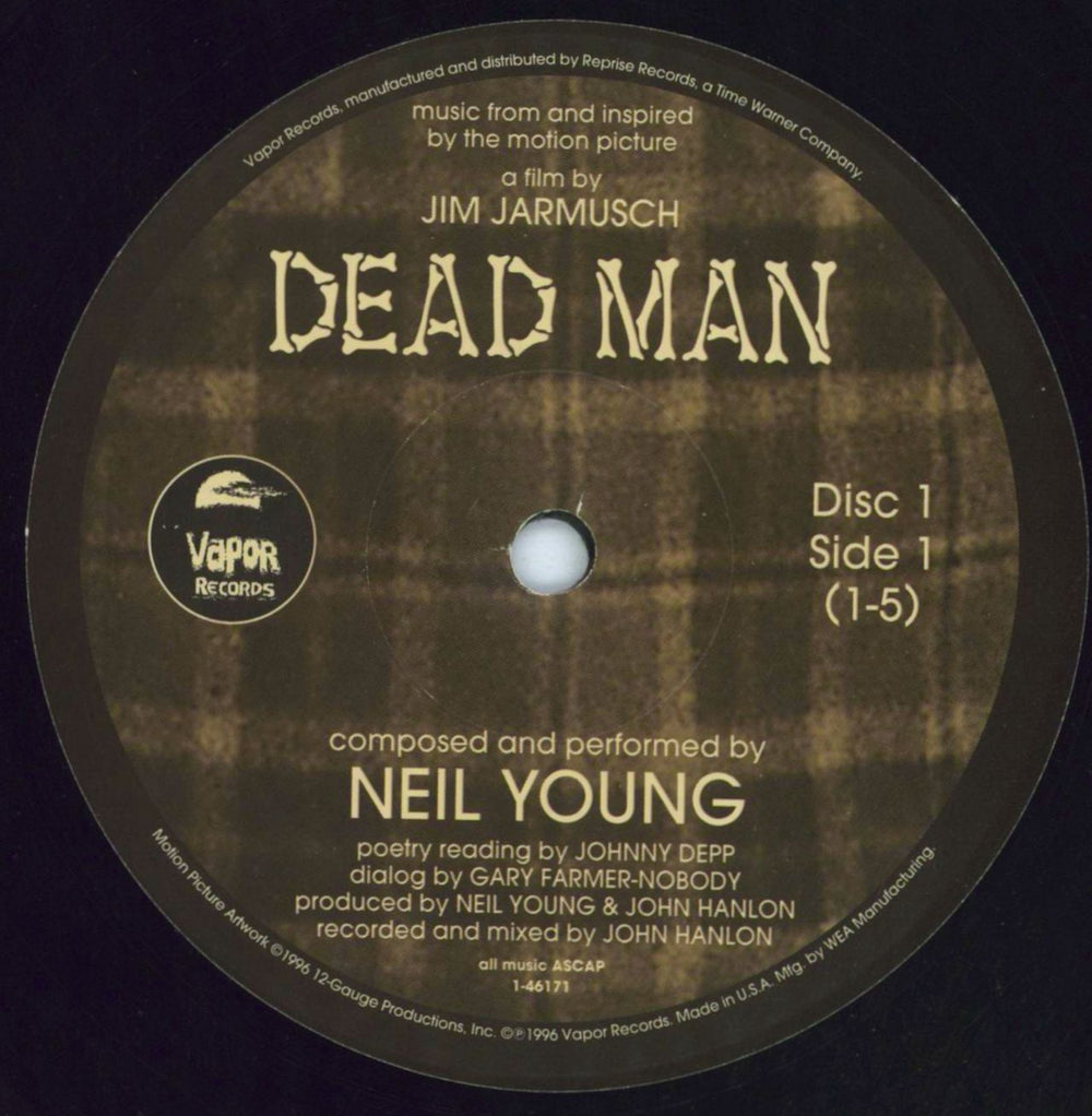 Neil Young Dead Man OST US vinyl LP album (LP record) YOULPDE802816