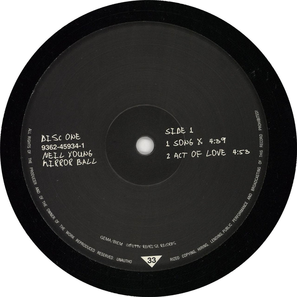 Neil Young Mirror Ball German 2-LP vinyl record set (Double LP Album) 093624593416