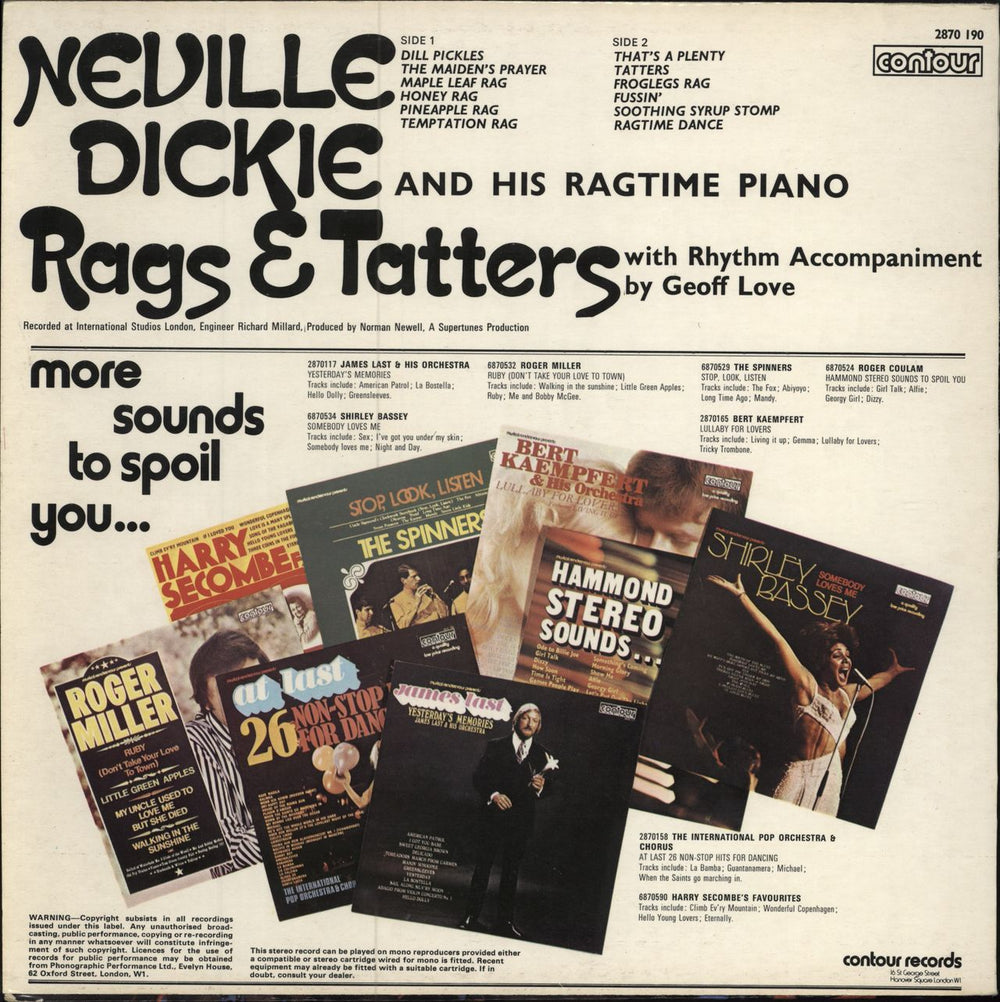 Neville Dickie Rags And Tatters - model cover UK vinyl LP album (LP record)