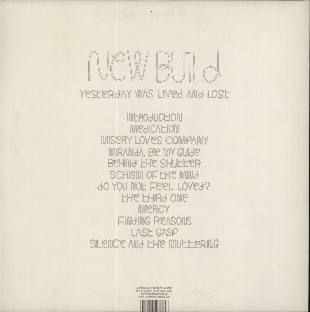 New Build Yesterday Was Lived And Lost UK 2-LP vinyl record set (Double LP Album) 5050954268518