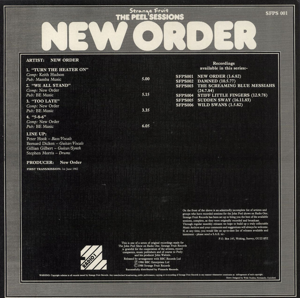 New Order The Peel Sessions UK 12" vinyl single (12 inch record / Maxi-single)