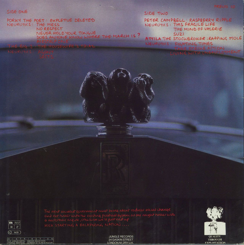 Newtown Neurotics Kickstarting A Backfiring Nation + Insert UK vinyl LP album (LP record)