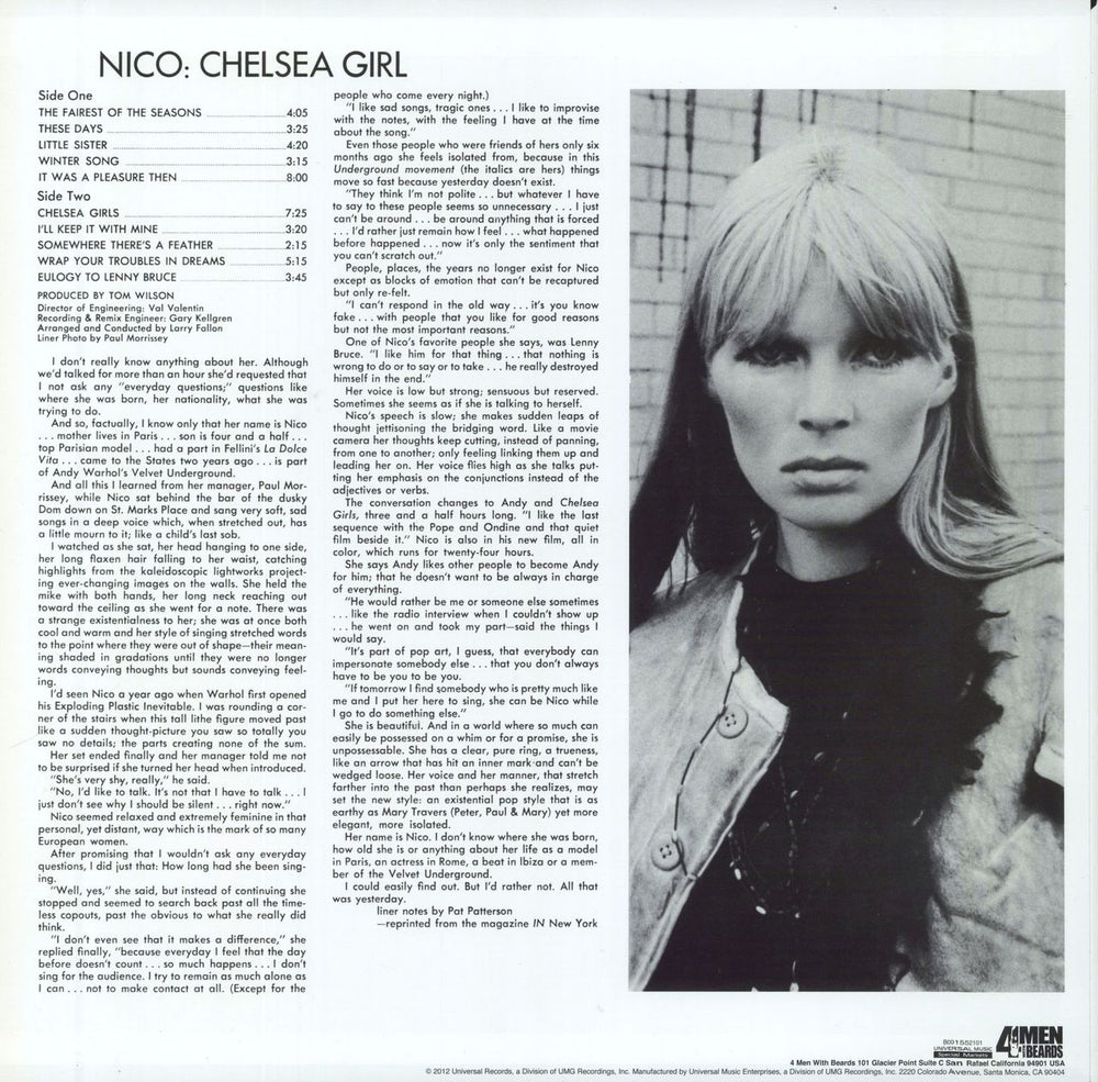 Nico Chelsea Girl US vinyl LP album (LP record) 646315113815