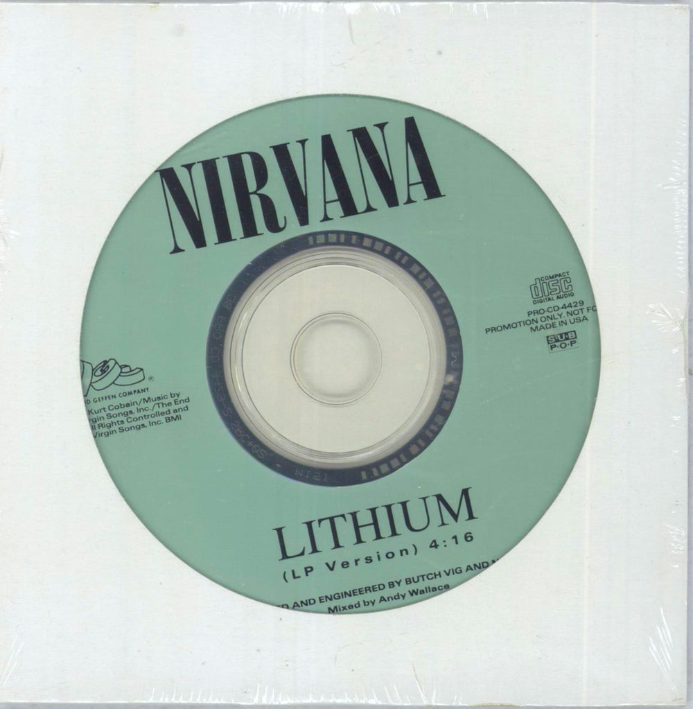 Nirvana (US) Lithium US Promo CD single (CD5 / 5") PRO-CD-4429