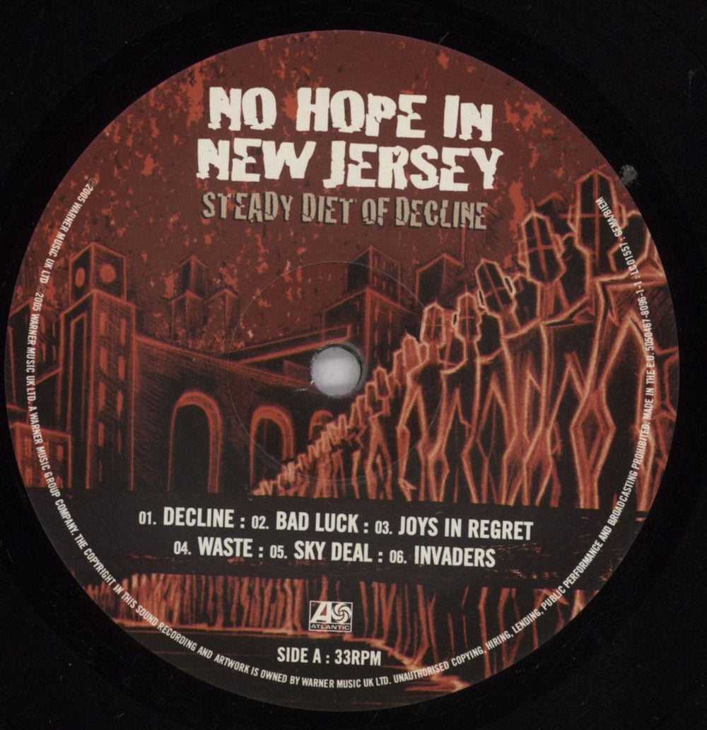 No Hope In New Jersey Steady Diet Of Decline UK vinyl LP album (LP record) NO3LPST830934