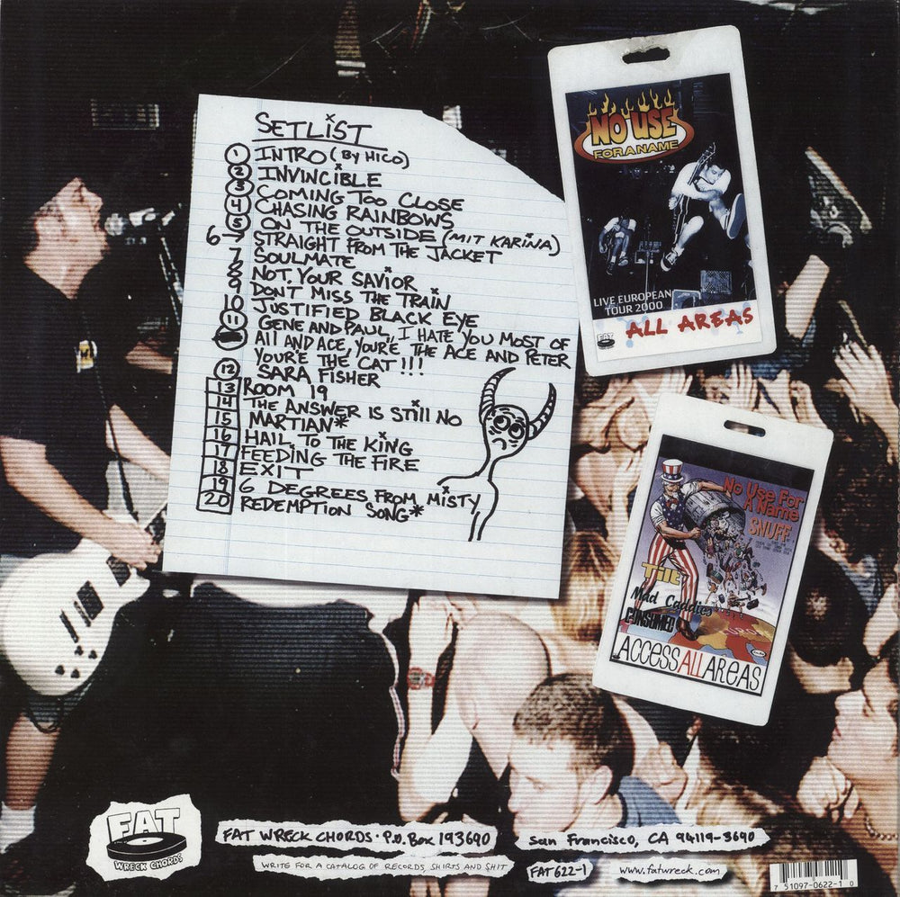 No Use For A Name Live In A Dive + Comic US vinyl LP album (LP record)