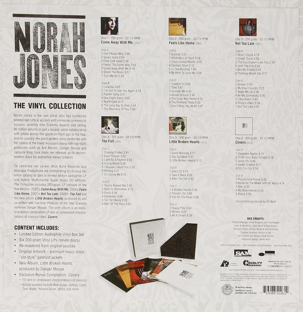 Norah Jones The Vinyl Collection - 200gm Vinyl - Sealed US Vinyl Box Set 753088512612