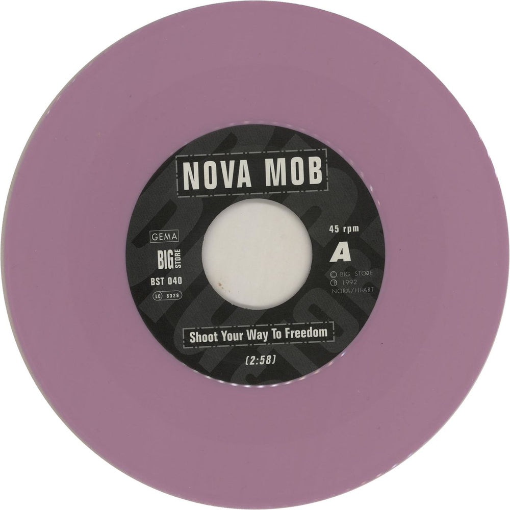 Nova Mob Shoot Your Way To Freedom - Lilac Vinyl German 7" vinyl single (7 inch record / 45) MOB07SH649411