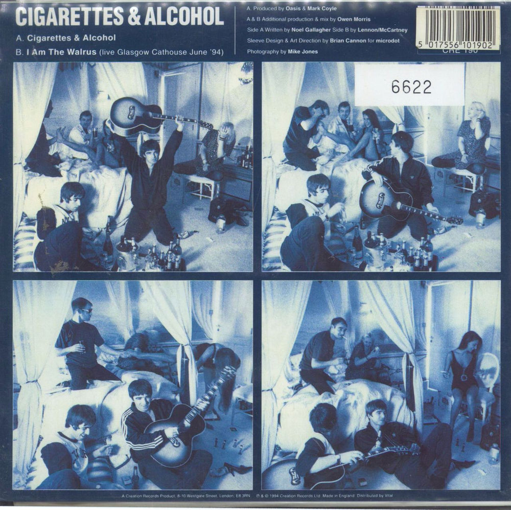 Oasis Cigarettes & Alcohol - EX UK 7" vinyl single (7 inch record / 45) 5017556101902