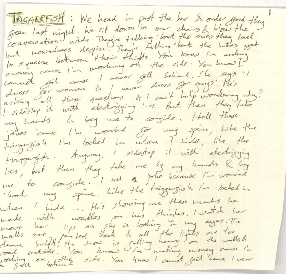 Oliver Richard Triggerfish - Pastal Green Vinyl - Autographed + Insert US 7" vinyl single (7 inch record / 45)