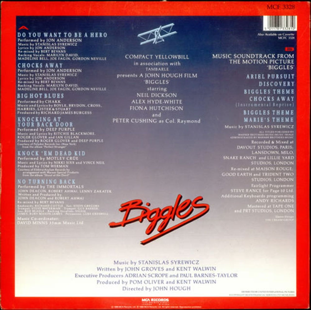 Original Soundtrack Biggles UK vinyl LP album (LP record) OSTLPBI60774