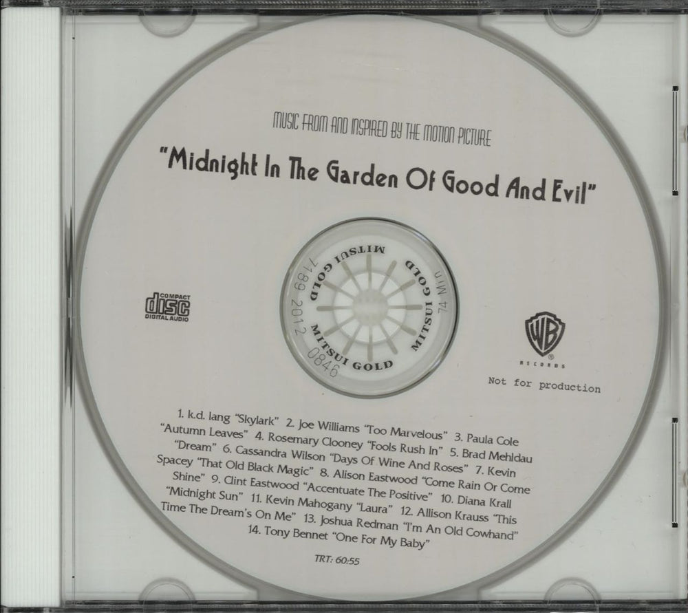 Original Soundtrack Midnight In The Garden Of Good And Evil US Promo CD-R acetate CDR