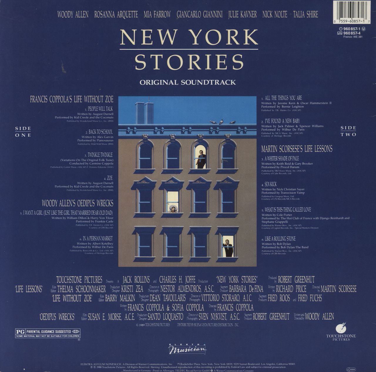 Original Soundtrack New York Stories German Vinyl LP — RareVinyl.com